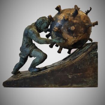Sculpture titled "The struggle of Sys…" by N.C.J. Stam, Original Artwork, Bronze