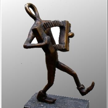 Sculpture titled "accordeonplayer 1" by N.C.J. Stam, Original Artwork, Casting