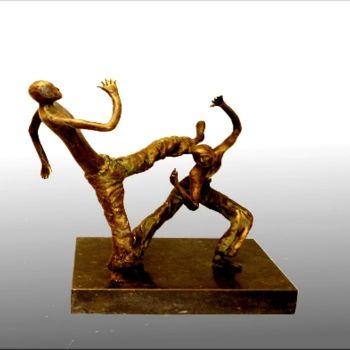 Scultura intitolato "capoeira duel - 2" da N.C.J. Stam, Opera d'arte originale, Colaggio