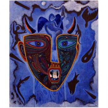 Painting titled "Nocturnal Tales" by Costantino Canonico, Original Artwork