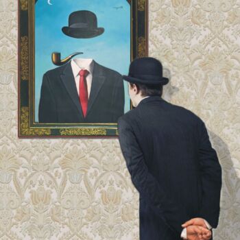 Painting titled "MAGRITTE" by Costantino Di Renzo, Original Artwork, Oil
