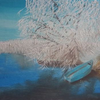 Pintura titulada "Neve su lago" por Costanza Capponi, Obra de arte original, Acrílico