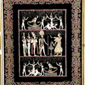 Peinture intitulée "Offrandes à Osiris-…" par Mario Costantino, Œuvre d'art originale, Huile