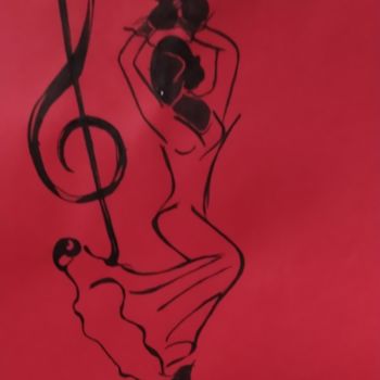 Drawing titled "Danse Danse, Baila…" by Alegria. Nb, Original Artwork, Ink