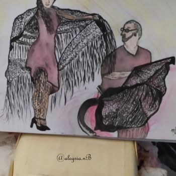 Pintura titulada "Chaleureux flamenco…" por Alegria. Nb, Obra de arte original, Tinta