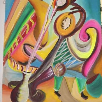 Peinture intitulée "l'ambiance colorer(…" par Sowartbouba, Œuvre d'art originale, Huile
