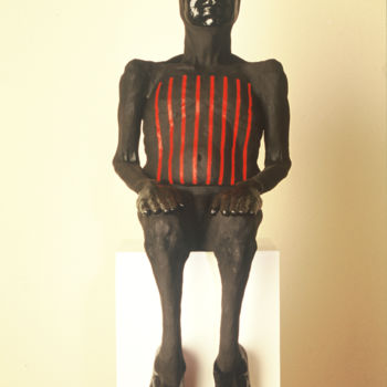 Sculptuur getiteld "vessel; humanoid po…" door Suzanne Waters, Origineel Kunstwerk, Klei