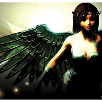Цифровое искусство под названием "Carte Postales Angel" - Chrys, Подлинное произведение искусства