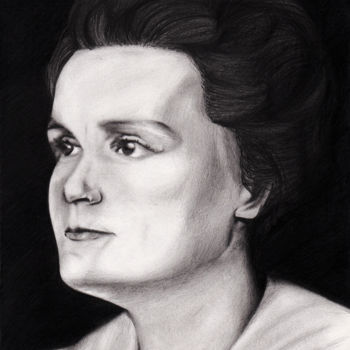 Disegno intitolato "Marie Curie" da Johanne Dossmann, Opera d'arte originale, Matita