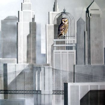 Peinture intitulée "Paysage urbain" par Jean-Claude Courdil, Œuvre d'art originale