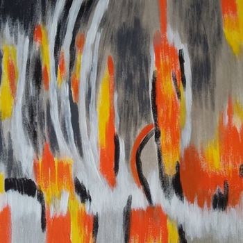 Malerei mit dem Titel "Tableau abstrait "P…" von Courtney Arts, Original-Kunstwerk, Acryl