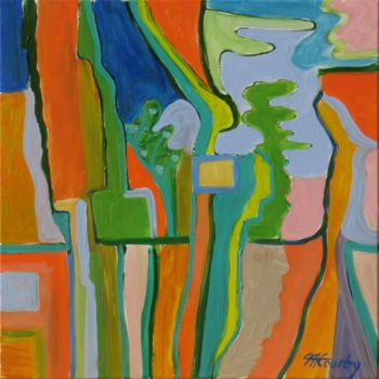 "Forêt d'automne" başlıklı Tablo Myriam Courty tarafından, Orijinal sanat, Akrilik Ahşap Sedye çerçevesi üzerine monte edilm…