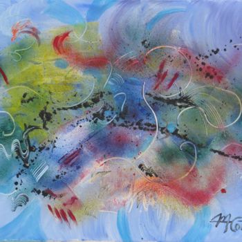 제목이 "Allegro"인 미술작품 Myriam Courty로, 원작, 아크릴 나무 들것 프레임에 장착됨
