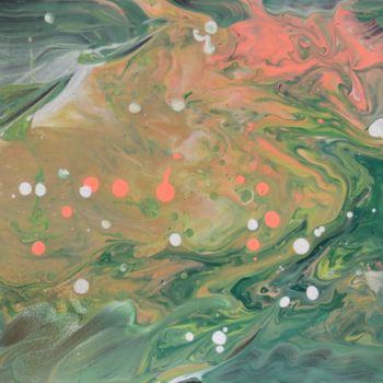 Peinture intitulée "l étang 2" par Myriam Courty, Œuvre d'art originale, Acrylique