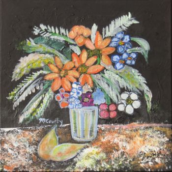 Malerei mit dem Titel "marguerites et poir…" von Myriam Courty, Original-Kunstwerk, Acryl