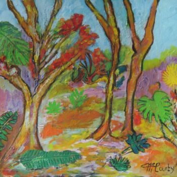 Pintura titulada "L'automne en occita…" por Myriam Courty, Obra de arte original, Acrílico Montado en Bastidor de camilla de…