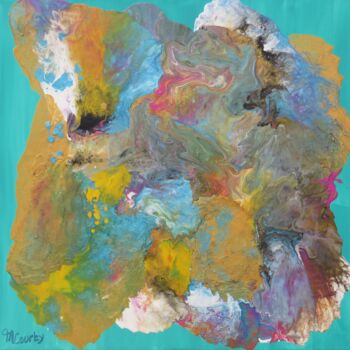 Peinture intitulée "Galaxie multicolore" par Myriam Courty, Œuvre d'art originale, Acrylique Monté sur Châssis en bois