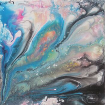 Peinture intitulée "La Vague verte" par Myriam Courty, Œuvre d'art originale, Acrylique