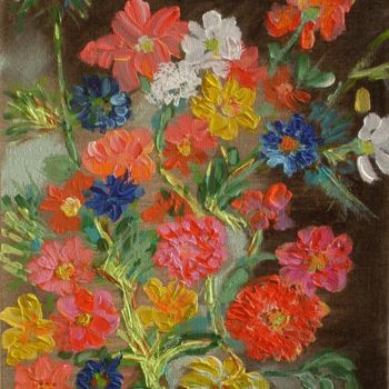 Peinture intitulée "Fleurs des champs" par Myriam Courty, Œuvre d'art originale, Acrylique Monté sur Châssis en bois