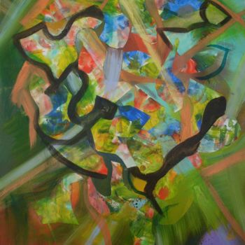 Pintura titulada "Composition abstrai…" por Myriam Courty, Obra de arte original, Acrílico Montado en Bastidor de camilla de…
