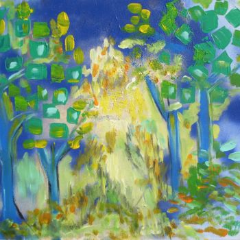 제목이 "Clairiere"인 미술작품 Myriam Courty로, 원작, 아크릴 나무 들것 프레임에 장착됨
