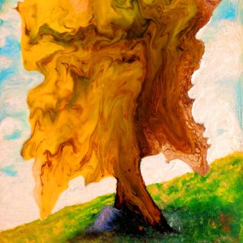 Malerei mit dem Titel "Le prisme jaune pap…" von Jean Cousineau, Original-Kunstwerk, Acryl