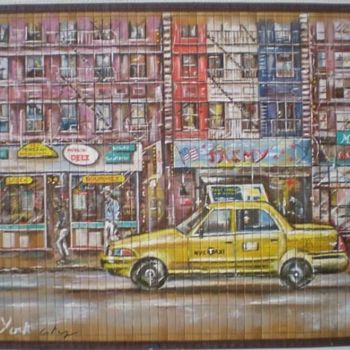 Schilderij getiteld "New York 42th street" door Laurence Senelonge, Origineel Kunstwerk