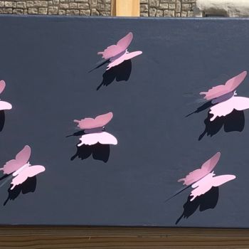 Painting titled "Papillons" by Valérie Coutret, Original Artwork