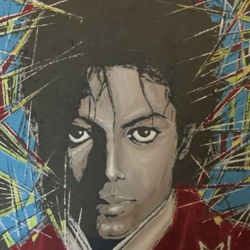 Painting titled "Michael Jackson" by Christophe Couzy, Original Artwork, Acrylic