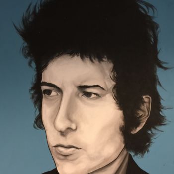 Painting titled "Bob Dylan" by Christophe Couzy, Original Artwork, Acrylic