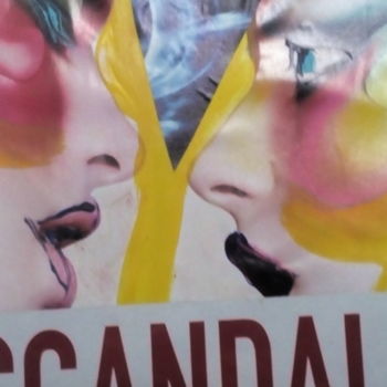 Colagens intitulada "Scandal!!" por Coyote Shah, Obras de arte originais