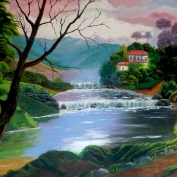 Painting titled "lago-calima-2.jpg" by Cpachon, Original Artwork, Oil