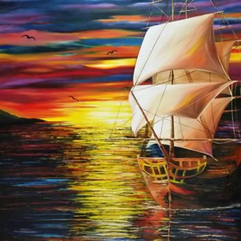 Painting titled "galeon-san-jose-ult…" by Cpachon, Original Artwork, Oil