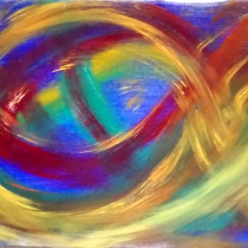 Painting titled "Swirling 2" by Colette Pennarun, Original Artwork, Oil