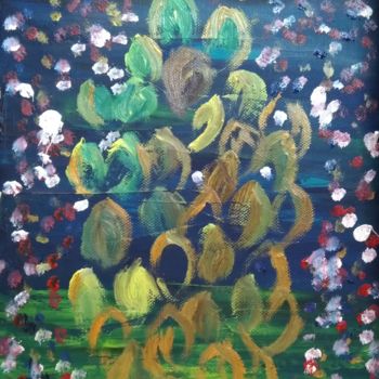 Malarstwo zatytułowany „Sunflowers - Inspir…” autorstwa Colette Pennarun, Oryginalna praca, Olej