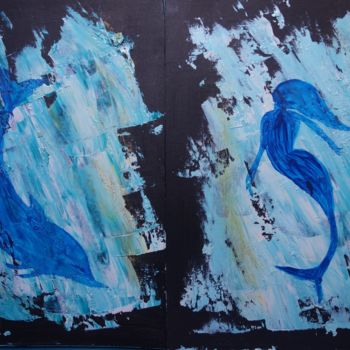 Malerei mit dem Titel "Sea Life" von Colette Pennarun, Original-Kunstwerk, Öl