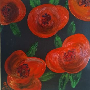 Pittura intitolato "Poppies - Coquelico…" da Colette Pennarun, Opera d'arte originale, Olio