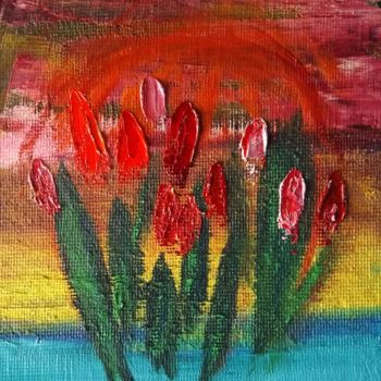 Painting titled "Unknown Flowers" by Colette Pennarun, Original Artwork, Oil