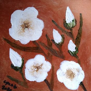 Painting titled "Bunch of Flowers n°5" by Colette Pennarun, Original Artwork, Oil