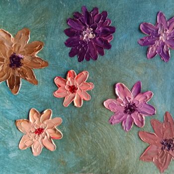 Pittura intitolato "Bunch of Flowers n°6" da Colette Pennarun, Opera d'arte originale, Olio