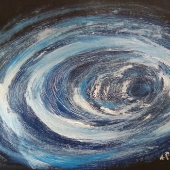 Painting titled "Something in Space…" by Colette Pennarun, Original Artwork, Oil