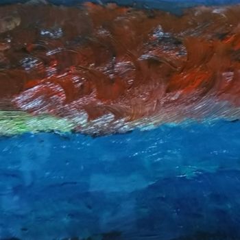 Картина под названием "Sunset over the Sea…" - Colette Pennarun, Подлинное произведение искусства, Масло