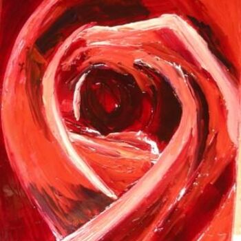 Pintura titulada "Rose Rouge n° 10 -…" por Colette Pennarun, Obra de arte original