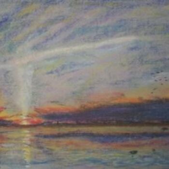 Drawing titled "Sunrise over Adriat…" by Colette Pennarun, Original Artwork