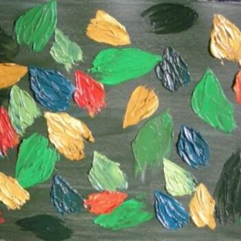 Peinture intitulée "Feuilles des 5 Sais…" par Colette Pennarun, Œuvre d'art originale
