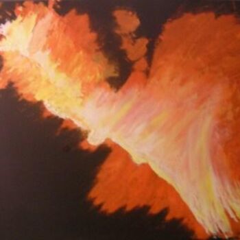 Peinture intitulée "L'Etna se réveille…" par Colette Pennarun, Œuvre d'art originale, Huile