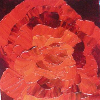 Painting titled "Rose n° 33 - 444" by Colette Pennarun, Original Artwork, Oil