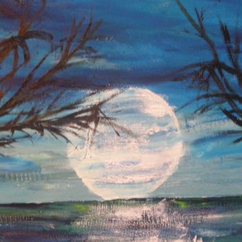Painting titled "Sunset - Reflets -…" by Colette Pennarun, Original Artwork, Oil