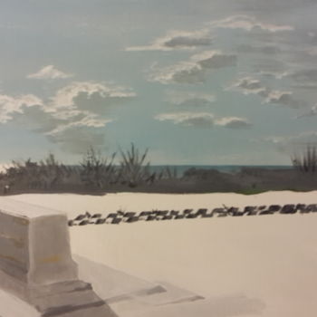 Painting titled "Winter Snow at Lone…" by Roachie - The Gallipoli Artist, Original Artwork, Gouache
