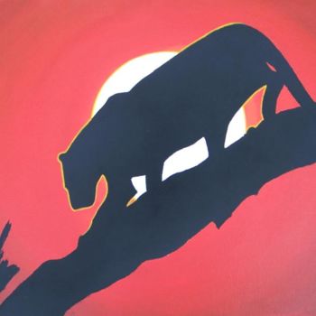 Schilderij getiteld "the panther" door Craig Willms, Origineel Kunstwerk